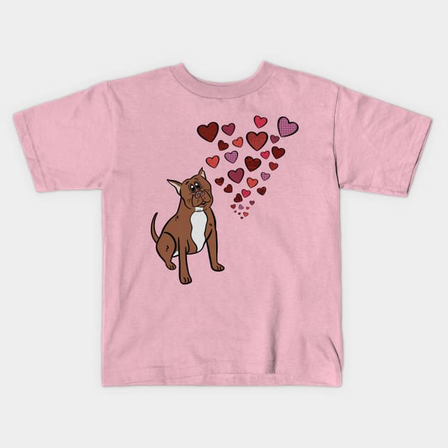 Sweet PitBull Terrier Kids T-Shirt by rmcbuckeye